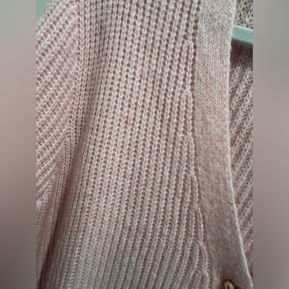 Eloquii Heart Shaped Button Pink VNeck Sweater Dress - Picture 8 of 10